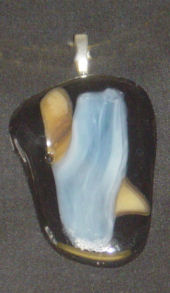 Blue black and cream pendant drop