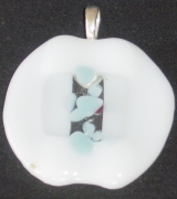 White, clear and pale blue pendant