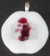 White , clear and cranberry pendant
