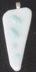 Triangular white and pale blue pendant